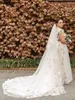 Floral Wedding Dresses Lace High End Strapless Spaghetti Straps Bride Dress Sleeveless Robe De Soiree De Mariage