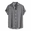 summer Blouse Male Short-Sleeved Shirts Printed Turndown Collar Blouses Casual Butt Down Cardigan Outdoor Fi Tops E5EF#