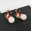 Kolczyki Dangle Klasyczne świąteczne biżuterię Santa Crystal Buty Snowflake Tree White Pompom Pendant Friends Prezenty