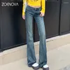 Jeans femininos zoenova harajuku rua y2k queimado calças primavera moda estilo coreano casual retro senhora elegante denim calças