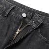 Kvinnors jeans höga midja hål rak ben denim byxor oregelbundna lapptäcke lösa streetwear kontor lady casual mångsidig kvinnkläder