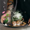 Borden Snuisterijen Sashimi Kleine Ornamenten Bestek Sushi Bord Decor Hout Kunstbloemen Voor