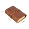 Vintage Portable Mini Notebook 400 Sheets Kraft Paper Agenda Planner Diary Leather Cover Notebook Sketchbook Office School 240326