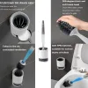 Brushes Silicone Toilet Brush For Bathroom WallMounted Toilet Bowl Brush With Holder No Dead Corner Bathroom Cleaning Brushes Home Set