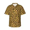 Męskie koszule Casual Shirts Classic Leopard Beach Shirt Men Faux Fur Animal Druku