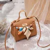 Torby na ramię Kobiet damski moda skórzana portfel wstążki wystrój łuku Hasp Mini Flap Hangbag Messenger Crossbody Bag TOTES