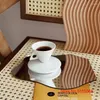 Filiżanki spodki tiktok kreatywne piramid sztuka czarna kubek puchar Zestaw kości China stożka espresso kawiarnia kafe m mały herbata szklanka