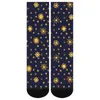 Chaussettes dorées imprimées soleil pour femmes, bas personnalisés Kawaii, antidérapants, qualité d'extérieur, automne