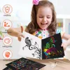 Ny Rainbow Magic Scratch Off Paper Set för barnkonst Skrapa målning Toy Children Diy Graffiti Book Montessori Education Toys