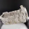 Benutzerdefinierte wasserdichte Herrenuhren der Luxusmarke, goldene Moissanit-Armbanduhr, Hip-Hop-Mechanische Uhr mit Iced Out