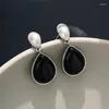 Dangle Earrings Modern Jewelry Vintage Temperament Black Teardrop Earring For Women Girl Party Gifts Simply Design