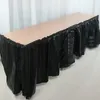 Jupe de Table jetable en plastique, couverture de fête 70x420cm, décoration pour anniversaire, mariage, Festival