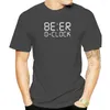 Men's Polos BEER O'CLOCK Drinking Party Joke T-Shirt Funny Birthday Gift For Men Dad Father Papa Husband O Neck Cotton Short Sleeve T Shirt