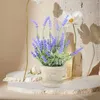 Flores decorativas decorações de casamento planta de lavanda artificial doméstico roxo plantas em vasos escritório