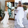 Sumemr Beach Lace Off The Screald Backless Wedding Dress 2019 Boho Chic Wedding Dresses Bridal Gowns Robe De Mariage 251t