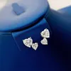 Boucles d'oreilles en argent Sterling 2024 S925, bijoux en forme de cœur, diamant vert à haute teneur en carbone pour femmes, proposition de mariage à la mode