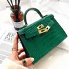 Borsa di design fatta a mano 5a Mini 2a generazione Nuova pelle di alligatore verde Premium Feeling con logo