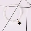 Bracelets de charme 2pcs / set couple bracelet forme d'étoile à cinq branches en cuir noir et blanc pendentif en corde hommes femmes alliage bijoux cadeau Dro Otudd