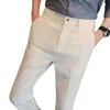 Темно-зеленые брюки для костюма, мужские узкие брюки в корейском стиле, молодые мужские брюки Hombre, черные, белые, хаки, коричневые брюки 29-36 38 c7WO #