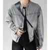 industry W Denim Jackets Man Woman Hip Hop Retro Loose Short Cowboy Coats Japanese Spring Autumn Unisex Zipper Bomber Outwear J36J#