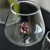 1 peça criativo 3d rosa vidro rosa build-in vermelho branco copos de vinho copo taças taças champanhe flauta casa adorável presente 240312