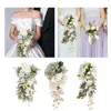 Decoratieve bloemen Wedding Bridal Bouquet Artificial Romantic Decor Hand Bloem voor festivalceremonie