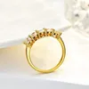 Cluster Rings 4MM D Color Moissanite Wedding Band Ring 18k Gold Plated 925 Sterling Silver Eternity Engagement Wholesale Pass Test