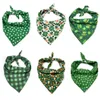 Dog Apparel 12pcs/lot Green Cute Festival Cat Bandana Bibs Cotton For Small Medium Large Pet