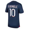 2023 2024 Maillot de Foot Mbappe Soccer Jerseys Kolo Muani O.Dembele ASENSIO HAKIMI Ugarte Football Shirt 24 Homme Enfants Men Kids Kit Psges Lee Kang en troisième outre