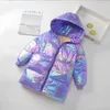 Manteau en duvet pour enfants, veste d'hiver, vêtements chauds et imperméables à capuche, longs manteaux en coton pour vêtements d'extérieur pour enfants, Parka, For5-14