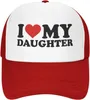 Bollmössor jag älskar min dotter hjärtgåvor baseball cap snapback hatt justerbar vanlig pappa mesh coola hattar