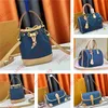 Vrouwen denim tas nano noe emmer tassen ontwerpers neonoes handtas dianes staguettes speedys ban dou lier liere 25 kussen totale hoogwaardige schouder crossbody onderarm portemonnee