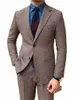herringbe Men' s Suit 2 Pieces Blazer Pants Single Breasted Peaked Lapel Tuxedo Fi Tuxedo Busin Modern Wedding Groom l0Ui#