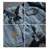 Nowa kurtka kotelka dżinsowa mężczyźni Vintage Jean Coats Streetwear Fi Jean Jacket Men Down Down kołnierzyk Odziera Opieki Bomber Kurtka Y4HI#