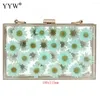 Shoulder Bags Women Clear Purses Box Handbags Transparent Flower Wild Ladies Hand Small Square Chain Crossbody Bag Messenger Bolsa