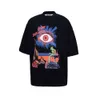 SS Zomer Nieuwe Mode Truth Eye Print Hoge kwaliteit Casual Ronde Hals Korte Mouw Paar Tee