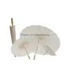 Parasole szybka dostawa 50pcs ślub ślubny parasole biały papier Piękno przedmioty chińskie mini rzemieślnicze parasol 60 cm upuść do domu gar dhzqn
