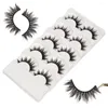 Faux cils doux 5 paires de maquillage fait à la main cils épais longs noirs naturels