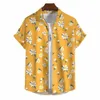 Prosta koszula męska 3D kwiatowe koszule Hawajskie dla mężczyzn codzienne swobodne koszule z krótkim rękawem luźne man man unoring tops K7ej#