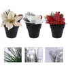 Dekorativa blommor 3 PC: er konstgjorda sidenblomma julstjärnor Party Props Ornament Fake Potted Home Chuldedekorationer Xmas