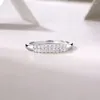 Klusterringar full moissanitring dating par lovar 925 sterling silver d vvs1 halva evighet bröllop band för kvinnor smycken gåva