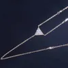 Luxe M-serie modeontwerper 925 sterling zilver Rose goud sieraden diamanten hanger ketting glijdende asymmetrische ketting voor dames bruiloft en minnaar cadeau