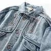 2024 Automne Hiver Vintage Denim Vestes Hommes Solide Casual Jean Manteau Fi Col Montant Moto Biker High Street Tide Outwear T0RD #