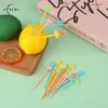 Garfos 20pcs palitos de animais fofos mini desenhos animados bento lancheira de frutas decoração de palito