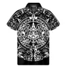 Camicie casual da uomo Antica statua Maya 3d stampato hawaiano per uomo Moda estiva maniche corte Camicia da spiaggia Top bavero camicetta vestiti