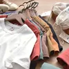 Verão americano retro shortsleeved oncoild cor tshirt moda masculina simples 100 algodão lavado casual esporte topos 240318