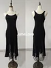 Vestidos casuais vintage malha preto sem mangas vestido mulheres estilo coreano moda lateral fenda irregular midi sexy bainha elegante chique verão