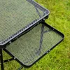 Camp Furniture Double Layer Outdoor Mobile Beetle Wire Mesh Table Portable Folding BBQ Camping Aluminum Alloy Picnic Barbecue