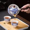 Ensembles de service à thé, théière, théière, infuseur en céramique à Rotation chinoise Portable de 160ml, Gongfu, fournitures simples de voyage 360