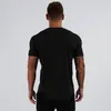 Summer NYCKRIFTER Små V Neck Kort ärm T-skjorta Män Slim Fit fi t-shirt Sport Casual Gym Clothing Fitn Tshirt 36CV#